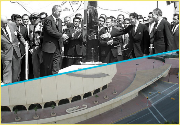 U.S. President Lyndon B. Johnson and President Adolfo Lopez Mateos of Mexico and chavez theater