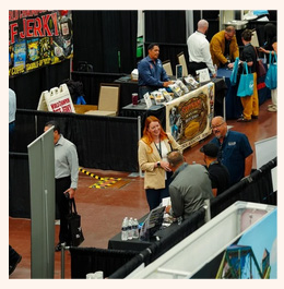 People on the floor of the purchasing expo